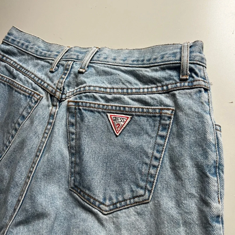 Vintage Guess Georges Marciano Denim Shorts Light Wash Blue Mens 32 Made‎ in USA